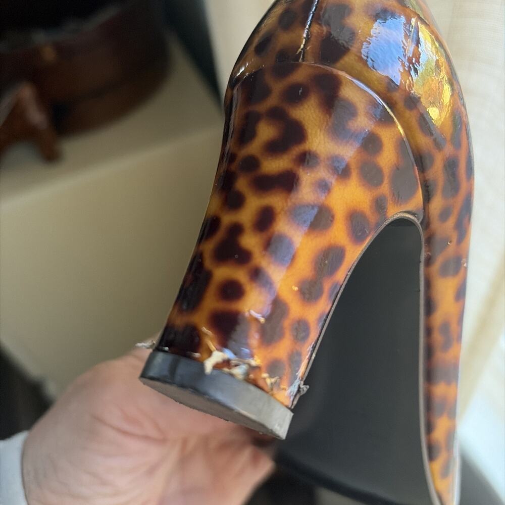 J. Crew Leopard Print Patent Leather Heels Pumps 5.5 Made in Italy Unique Preppy - Picture 15 of 15